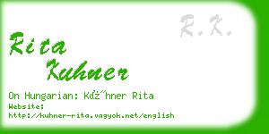 rita kuhner business card